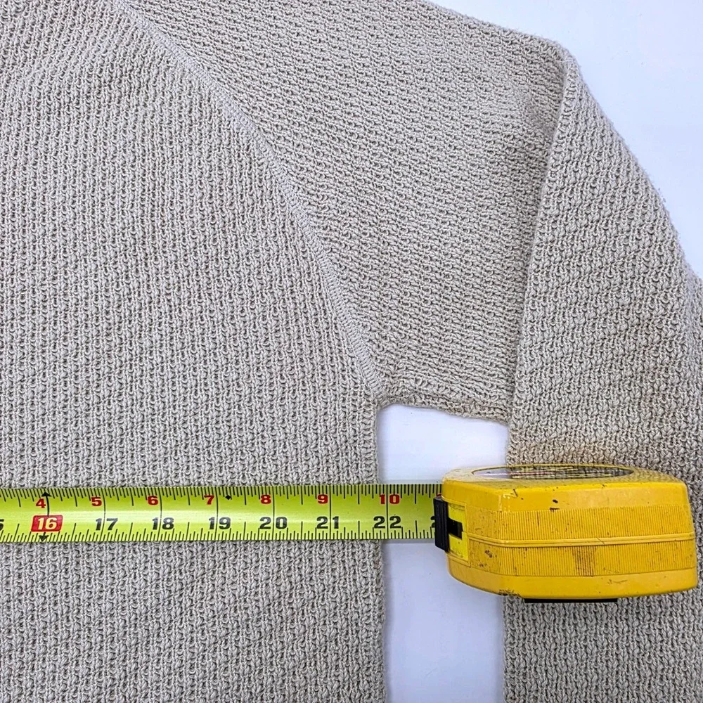 Carbon 2‎ Cobalt Mens XL Oatmeal Beige Textured Cotton Henley Sweater Raglan